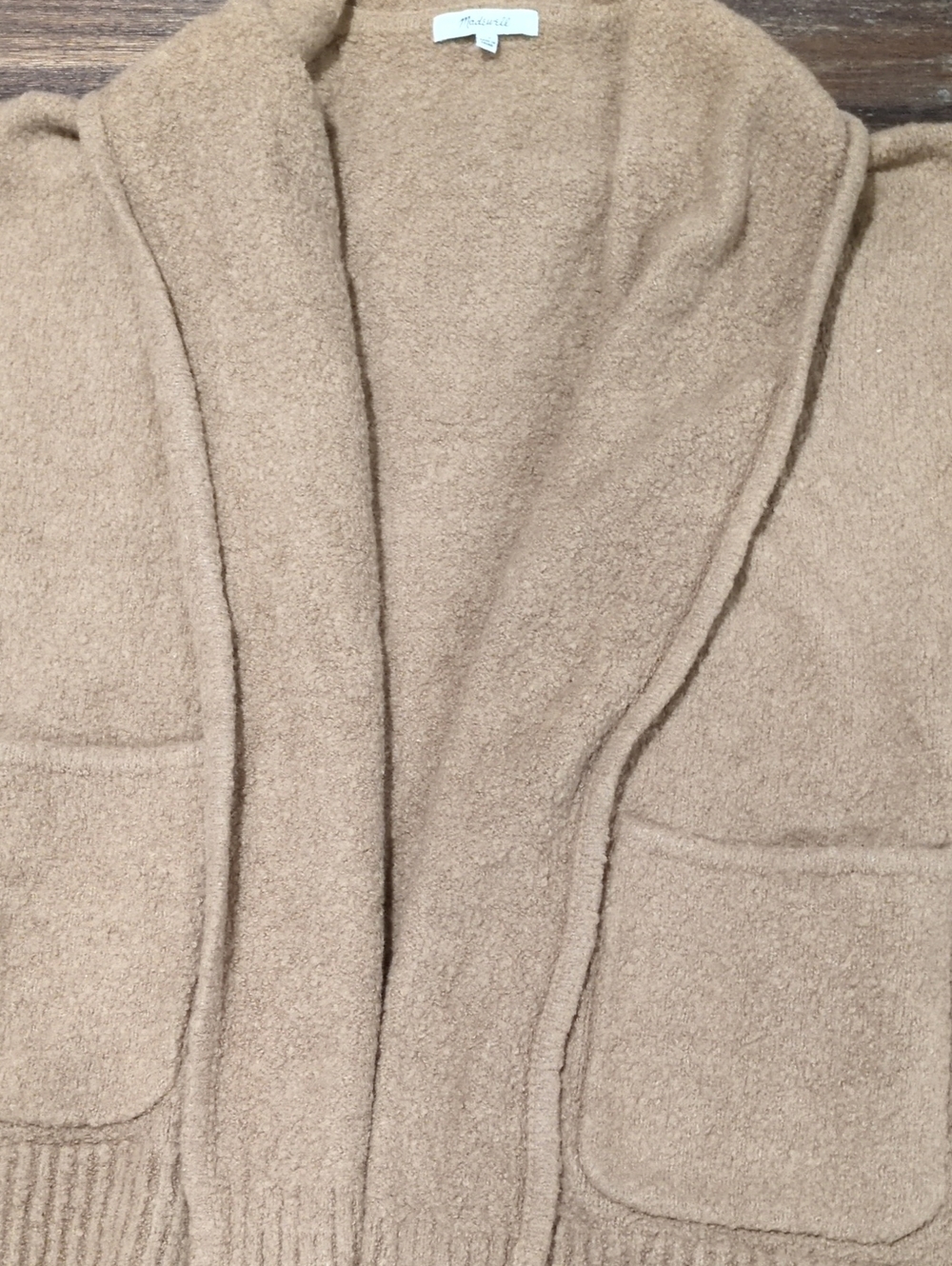 Madewell Women's Shawl Collar Cardigan in Camel Brown Xs
